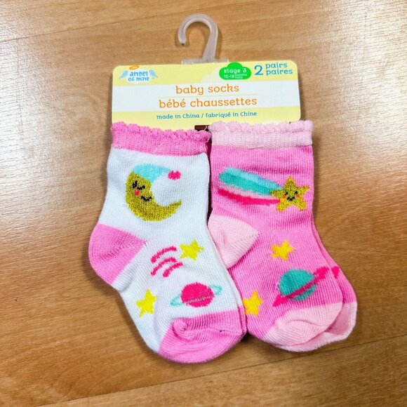 NWT Angel of Mine Bundle of 2 Baby Socks & Mittens NEW - Picture 4 of 7